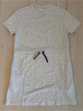 Lole Light Heather Gray Mini Dress with Black Drawcord